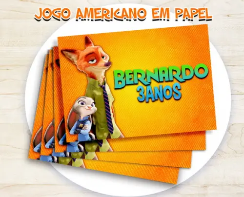 Jogo Americano - Zootopia (papel)