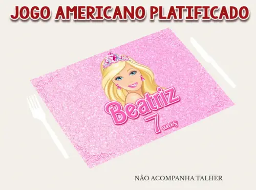 Jogo Americano Plastificado - Barbie