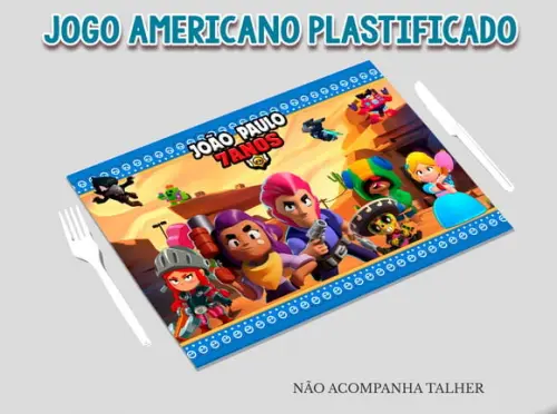 Jogo Americano Plastificado - Brawl Stars