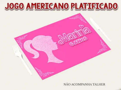 Jogo Americano Plastificado - Barbie 03