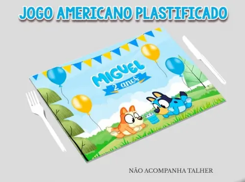 Jogo Americano Plastificado - Bluey e Bingo