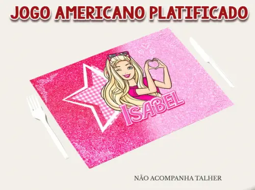 Jogo Americano Plastificado - Barbie 02