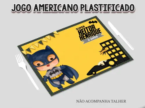 Jogo Americano Plastificado - Batman Cute
