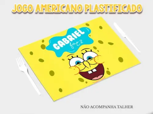 Jogo Americano Plastificado - Bob Esponja