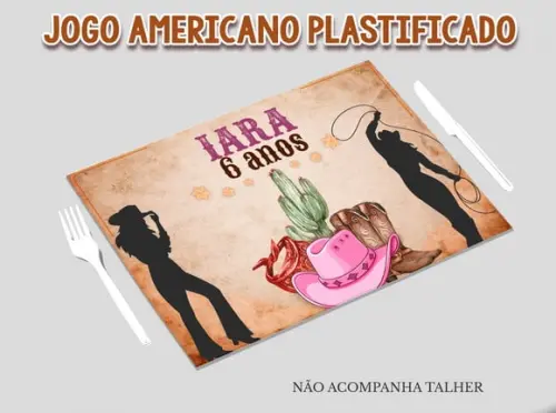 Jogo Americano Plastificado - Cowntry/ Rodeio
