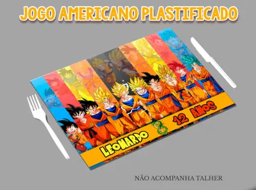 Jogo Americano Plastificado - Dragon Ball Z