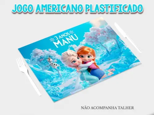 Jogo Americano Plastificado - Frozen