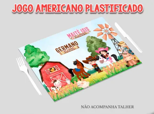 Jogo Americano Plastificado - Fazendinha Casal