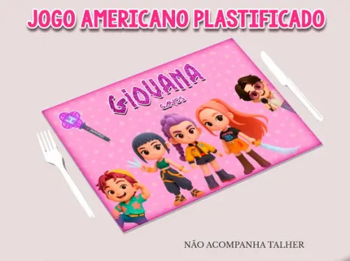 Jogo Americano Plastificado - Guerreiras do K-pop