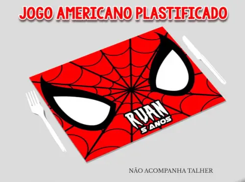 Jogo Americano Plastificado - Homem Aranha 02