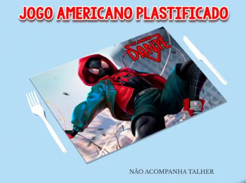 Jogo Americano Plastificado - Homem Aranha Miles Morales 02