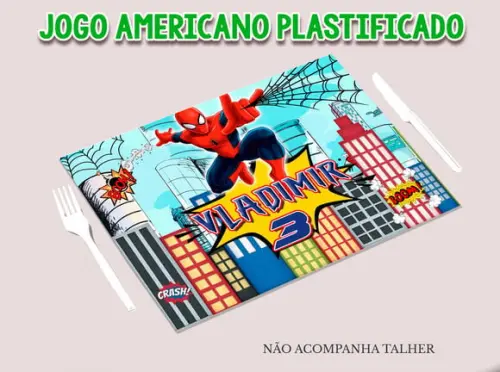 Jogo Americano Plastificado - Homem Aranha 03