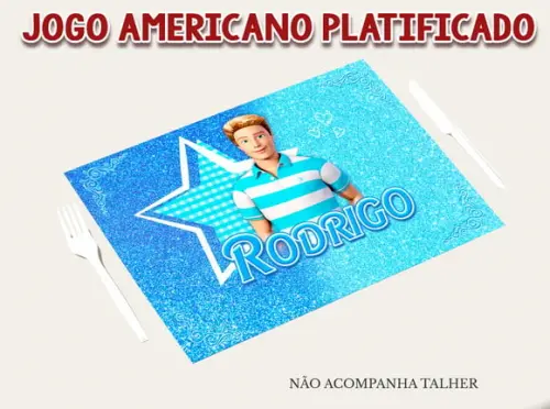 Jogo Americano Plastificado - Ken Barbie (menino)