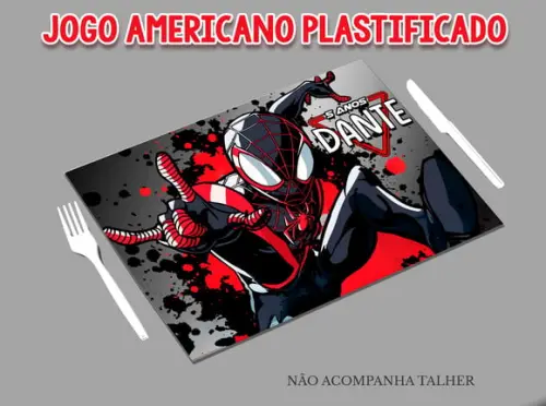 Jogo Americano Plastificado - Homem Aranha Miles Morales 03