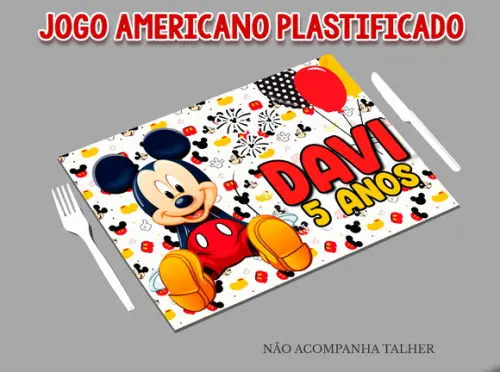 Jogo Americano Plastificado - Mickey