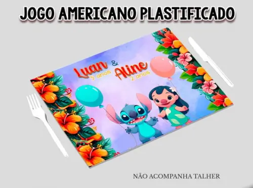 Jogo Americano Plastificado - Lilo e Stitch
