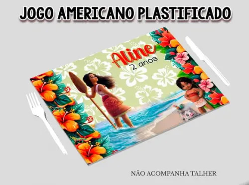 Jogo Americano Plastificado - Moana 01