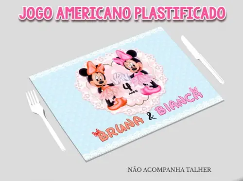 Jogo Americano Plastificado - Minnie Gemeas
