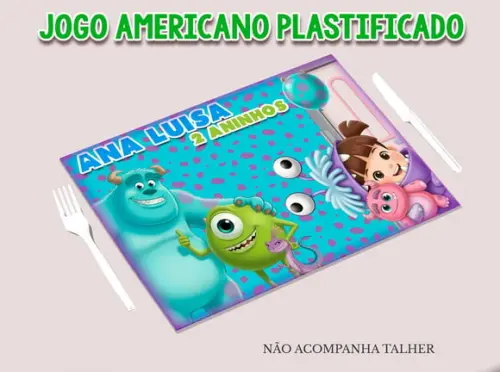 Jogo Americano Plastificado - Monstros Sa