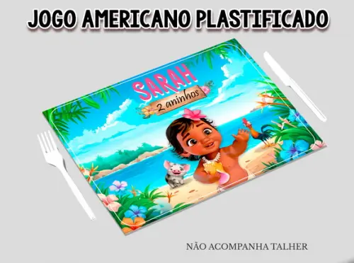Jogo Americano Plastificado - Moana Baby