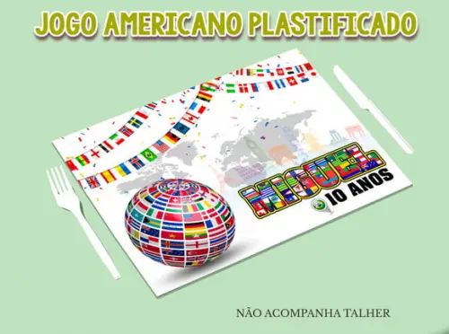 Jogo Americano Plastificado - Paises e Bandeiras
