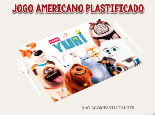 Jogo Americano Plastificado - Pets a Vida Secreta dos Bichos
