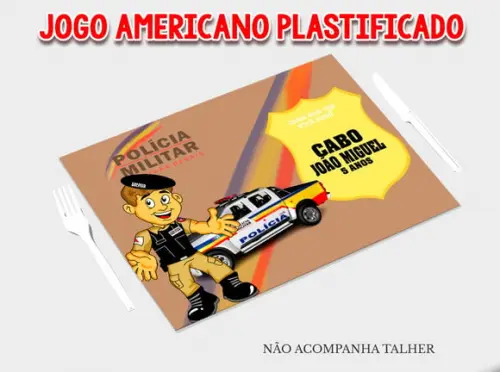 Jogo Americano Plastificado - Policia Militar Mg