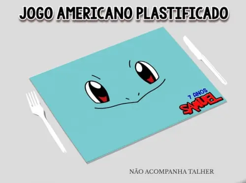 Jogo Americano Plastificado - Pokemon Bulbasaur