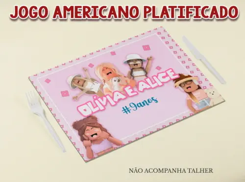 Jogo Americano Plastificado - Roblox Menina