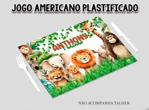 Jogo Americano Plastificado - Safari Feliz