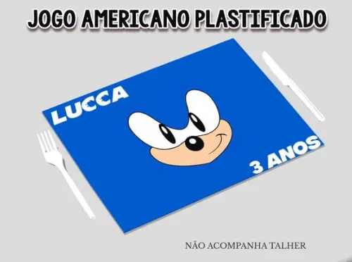 Jogo Americano Plastificado - Sonic 02