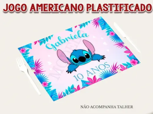 Jogo Americano Plastificado - Stitch 02