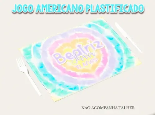 Jogo Americano Plastificado - Tie Dye Candy Color