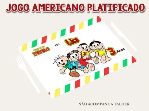 Jogo Americano Plastificado - Turma da Mônica