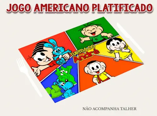Jogo Americano Plastificado - Turma da Mônica 02