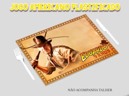 Jogo Americano Plastificado -indiana Jones