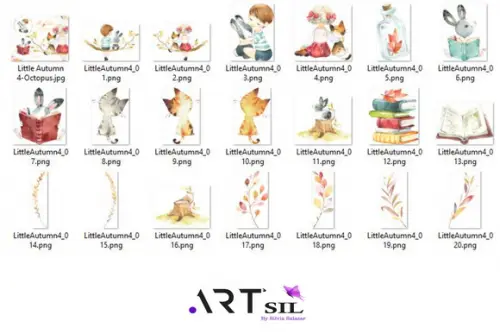 Kit Clipart - Scrapbook - Little Autumn (watercolor) 4