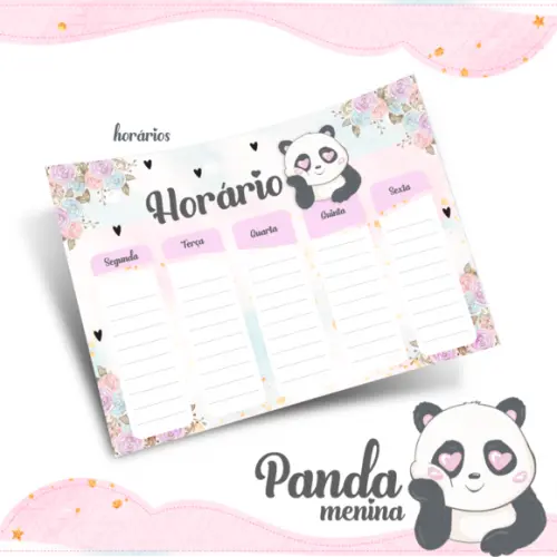 Kit Digital Volta as Aulas - Panda Menina