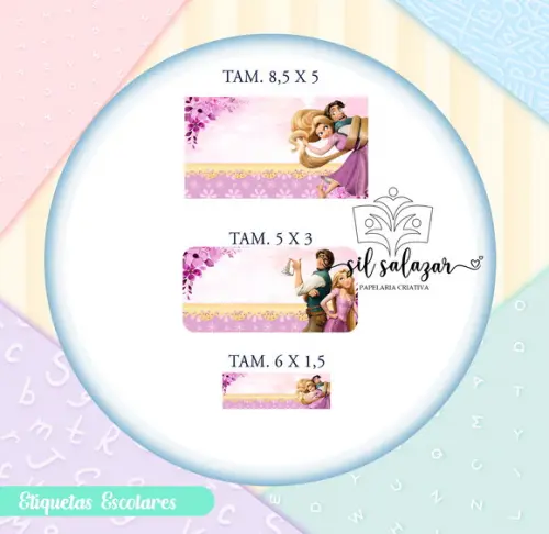Kit Etiquetas Escolares - Rapunzel (monte Seu Kit)