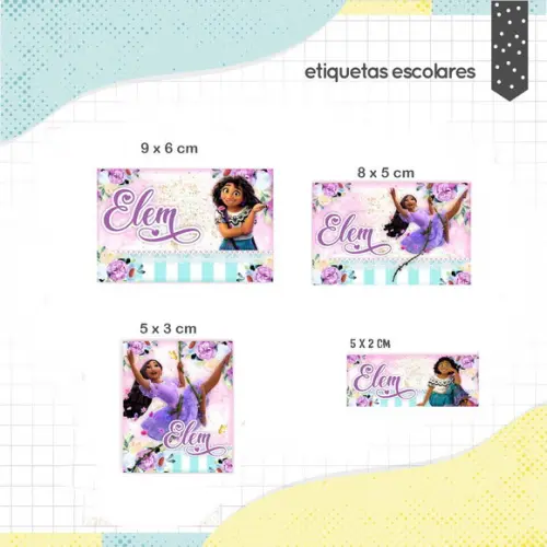 Kit Etiquetas Escolares (100 Unidades) - Encanto