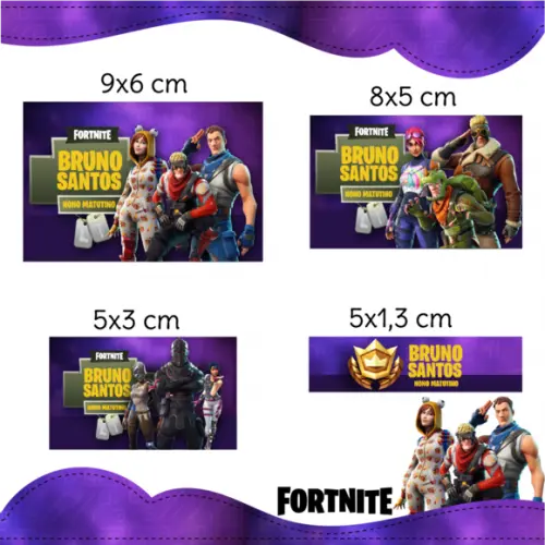 Kit Etiquetas Escolares (100 Unidades) - Fortnite