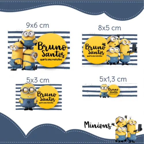 Kit Etiquetas Escolares (100 Unidades) - Minions