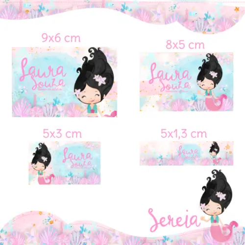 Kit Etiquetas Escolares (100 Unidades) - Sereia