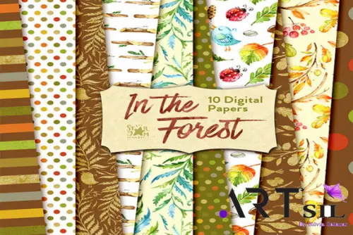 Kit Papel Digital- Scrapbook - InTheFlorest (WaterColor)