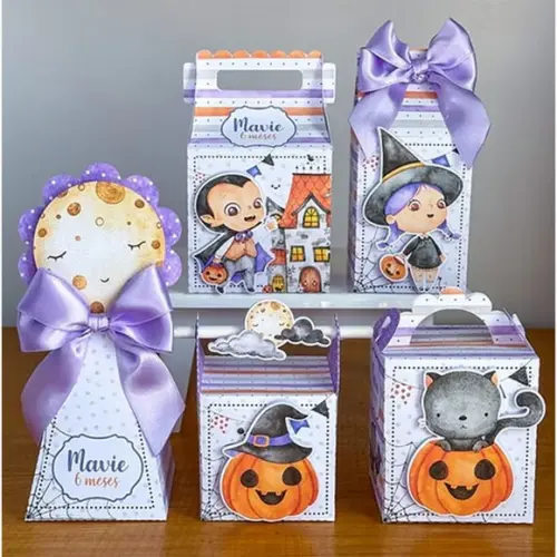 Kit Pegue e Monte - Halloween Aquarela (25 Unidades)
