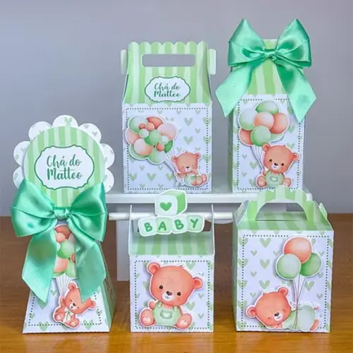 Kit Pegue e Monte - Ursinho Verde (25 Unidades)