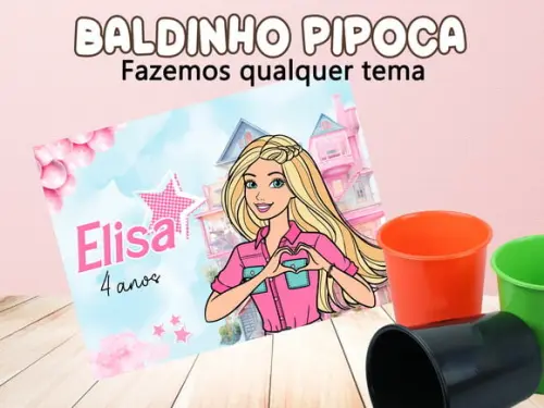 Lembrancinha - Balde de Pipoca 1l - Barbie