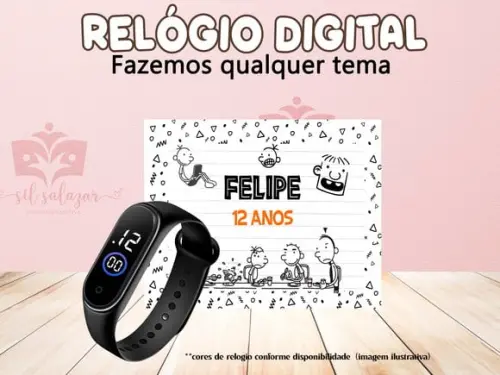 Lembrancinha - Relogio Digital - Diario de Um Banana