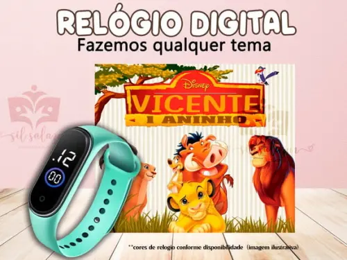 Lembrancinha - Relogio Digital - Rei Leão