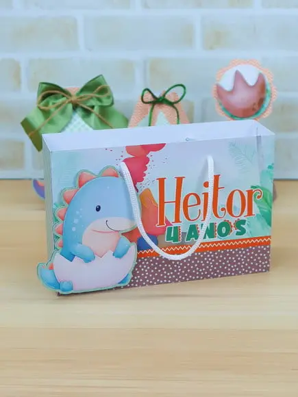 Lembrancinha - Sacolinha - Dino Cute
